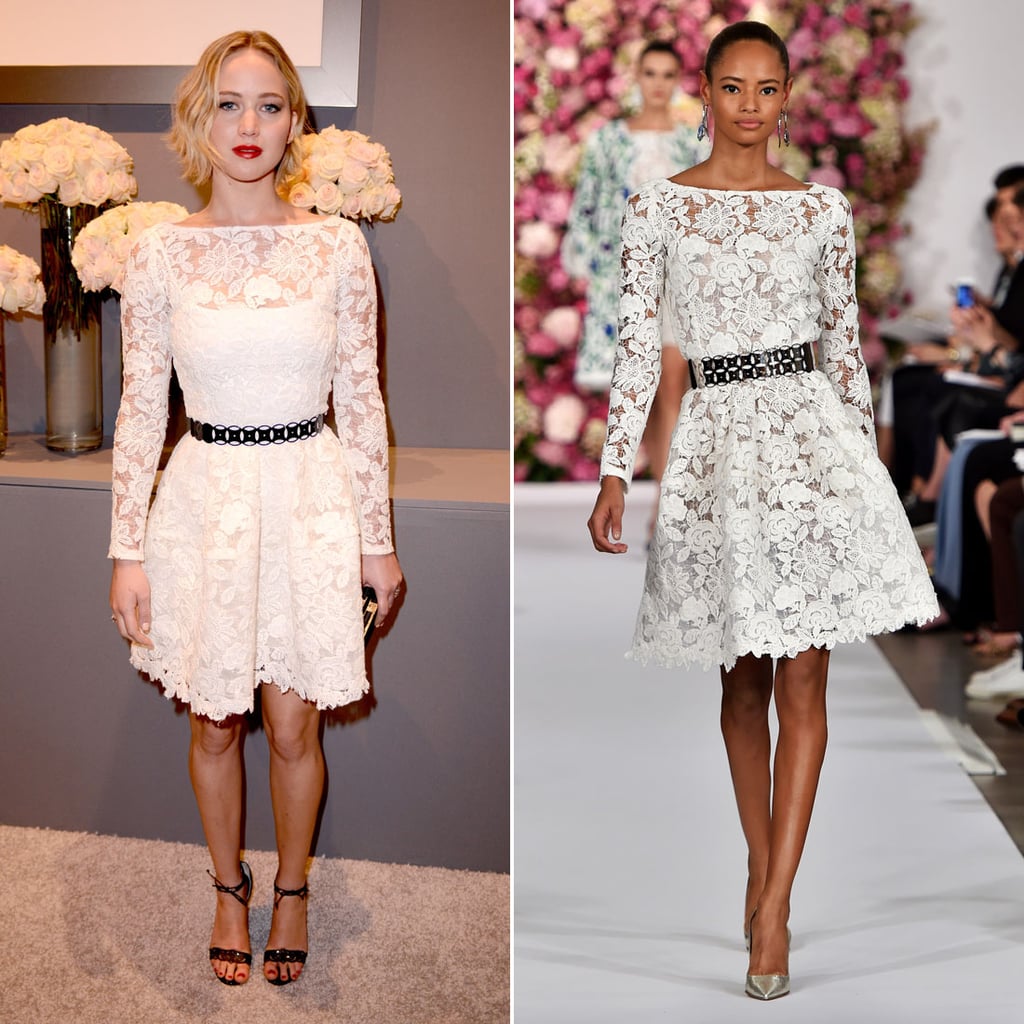 Jennifer Lawrence Wears Oscar de la Renta Spring 2015 First
