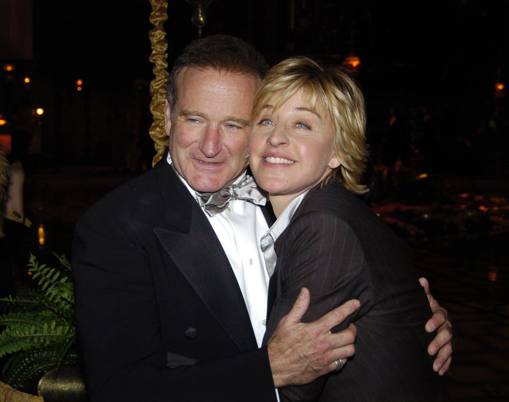 Robin shared a sweet hug with Ellen DeGeneres at HBO's Golden Globes afterparty in January 2005.