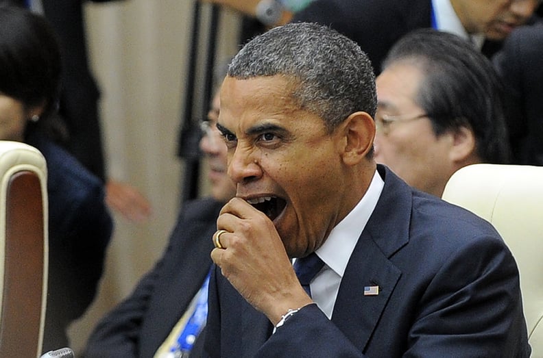 Yawning during the 2012 East Asia Summit in Cambodia.