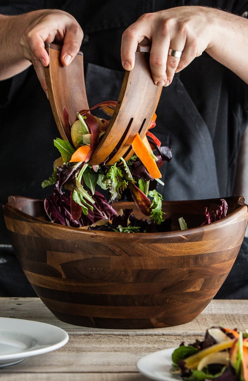 Acacia Salad Bowl and Servers