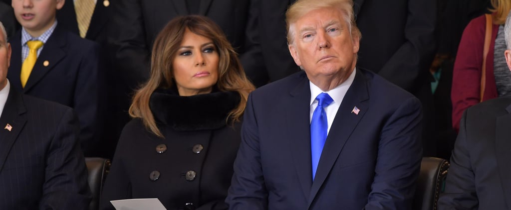 Melania Trump's Black Coat and Gloves at Memorial Service