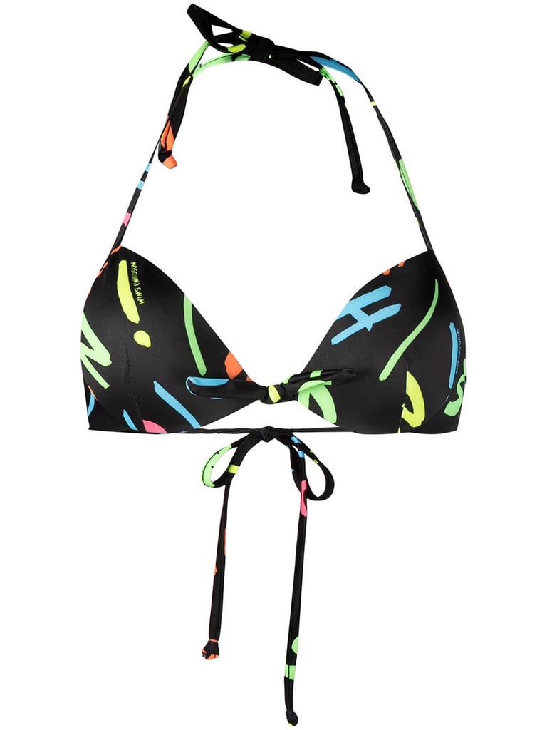 Moschino Logo Print Bikini Top