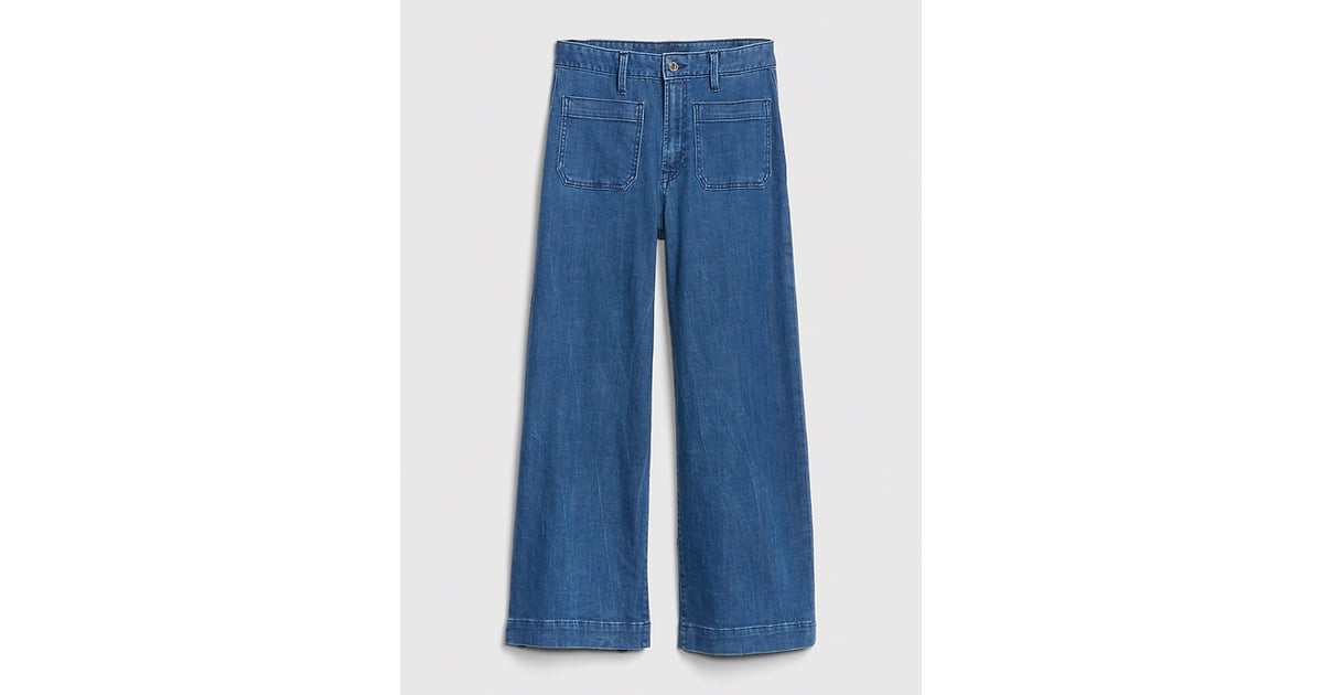 Gap High Rise Mariner Wide-Leg Jeans | Cheap Puffy-Sleeve Top ...