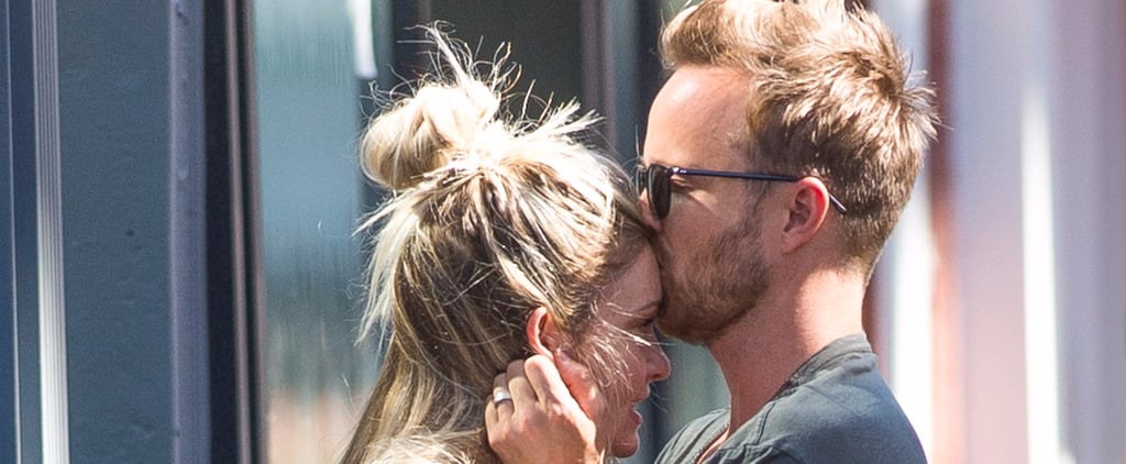 Aaron Paul and Lauren Parsekian Kissing in NYC August 2016