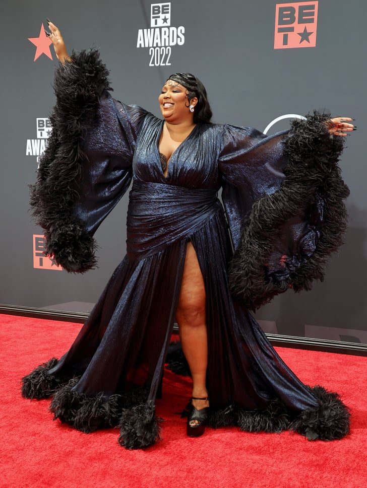 Lizzo Wears Gucci Dress With Leg Slit At 2022 Bet Awards Popsugar Fashion Photo 8