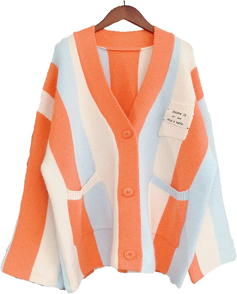 An Oversize Striped Cardigan