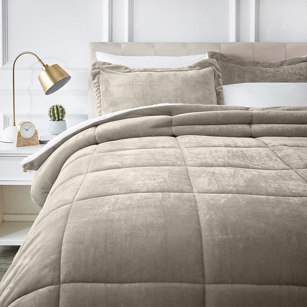 Amazon Basics Ultrasoft Micromink Sherpa Comforter Bed Set