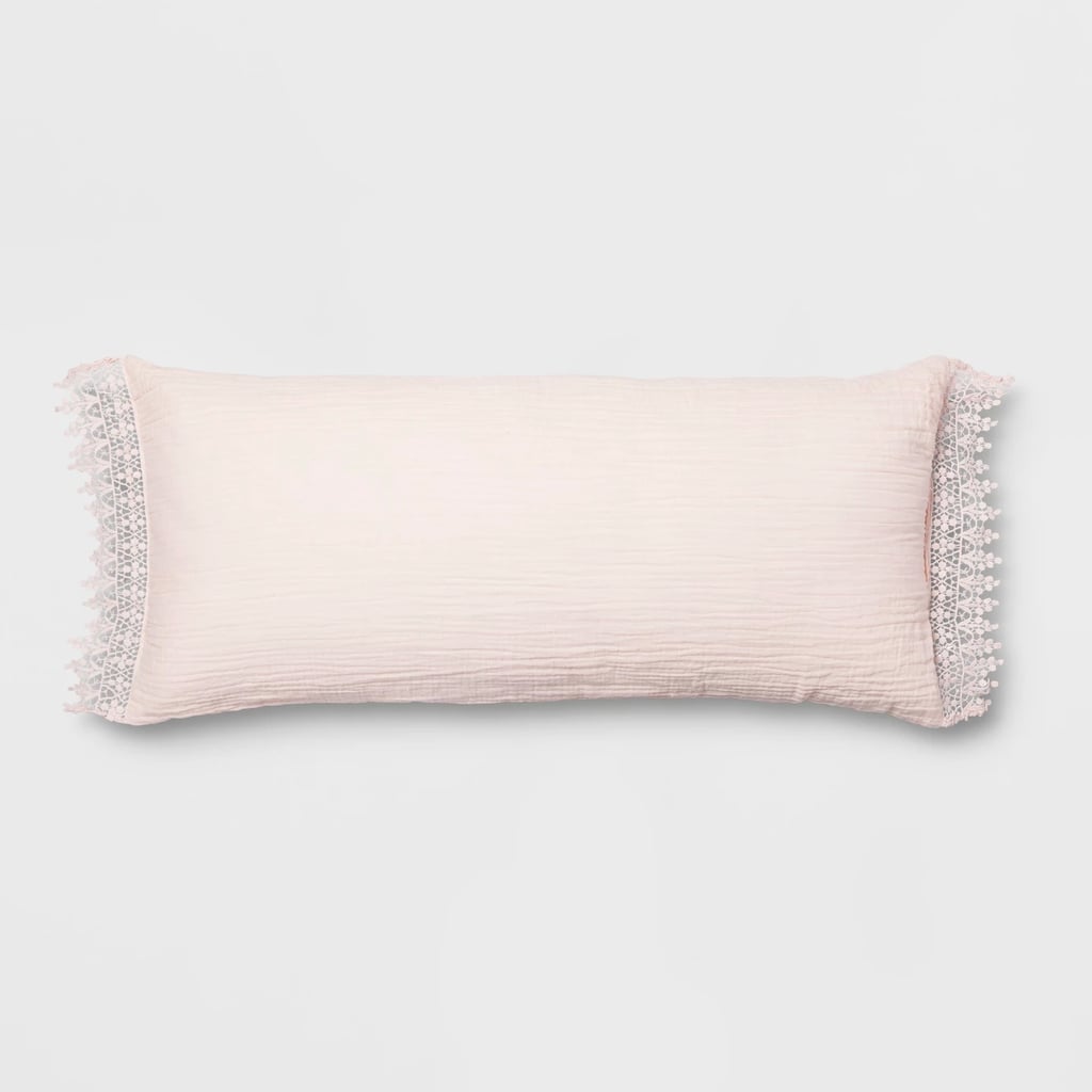 Blush Lace Trim Oversized Lumbar Pillow Best Target Home Decor Gifts POPSUGAR Home Photo 30