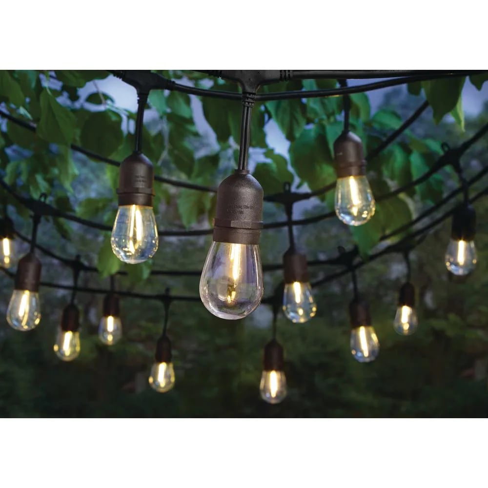 Hampton Bay 24-Light Indoor/Outdoor 48 ft. String Light with S14 Single Filament LED Bulbs-10328