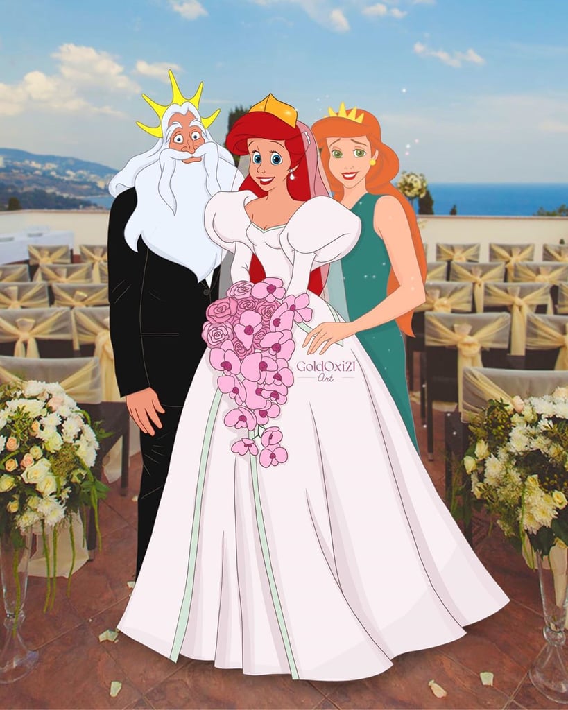 Artist Transforms Disney Princesses Into Brides With Parents