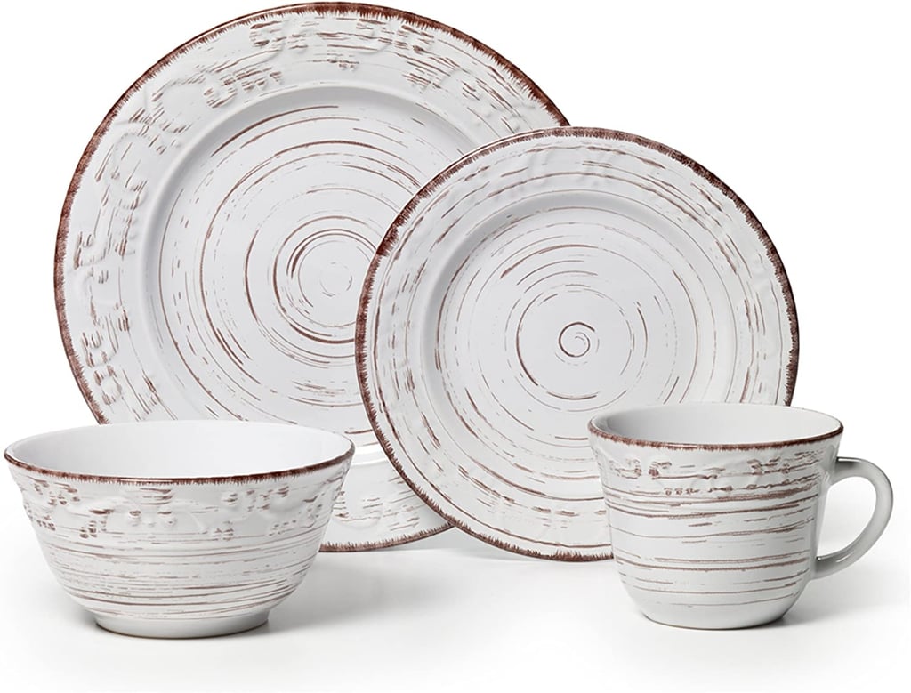 Trellis White 16-Piece Dinnerware Set