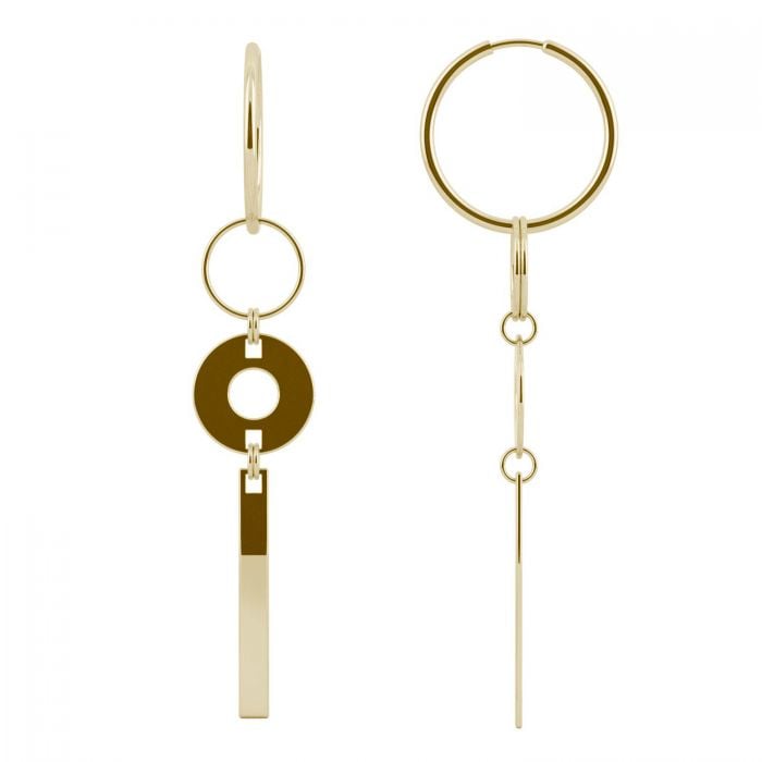 Charles & Colvard Ouro Edition Geo Hoop Drop Earrings in 14K Yellow Gold