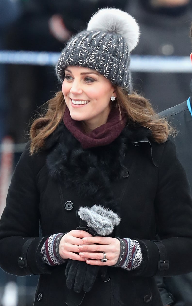 She Also Wore Asprey London Earrings and an Adorable Bobble Hat From Eugenia Kim