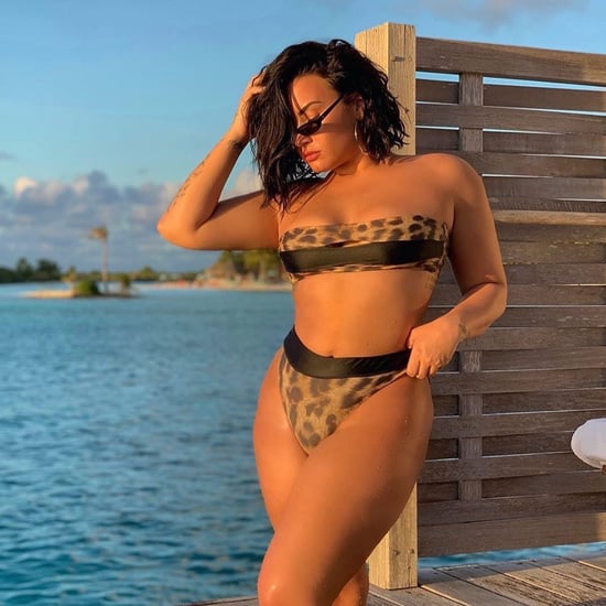 Demi Lovato Animal Print Bikini May 2019