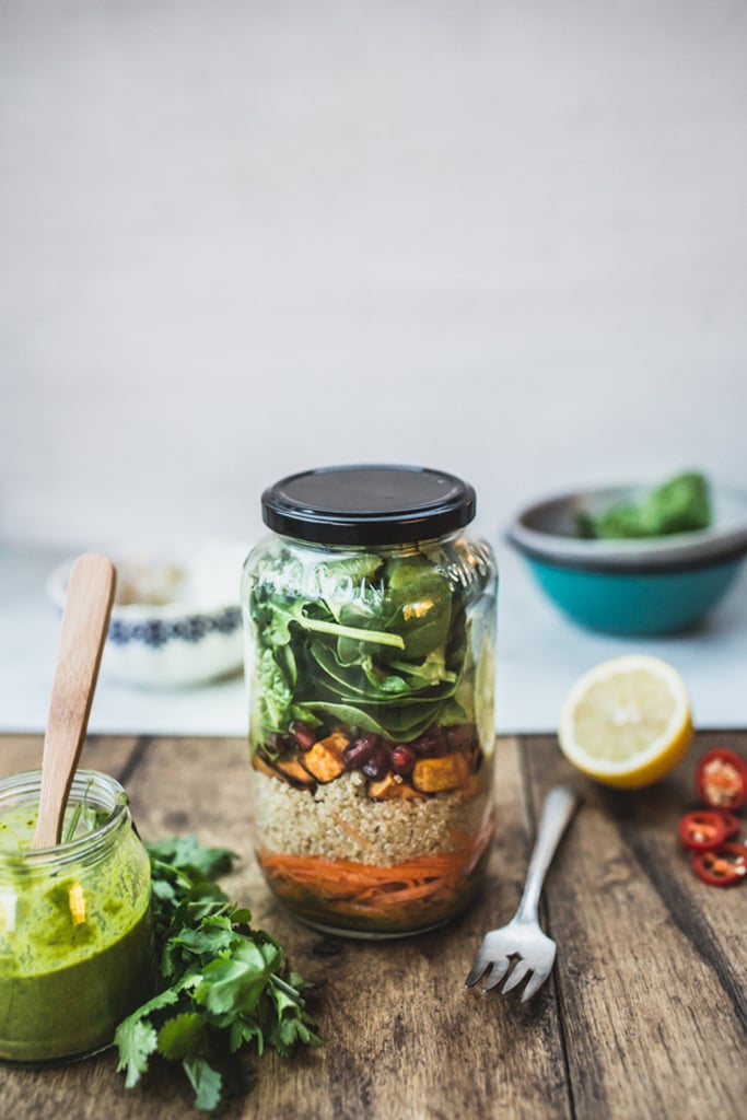 Quinoa Mason Jar Salad With Sweet Potatoes