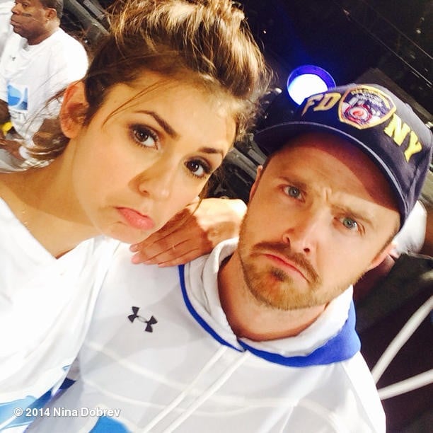 Nina Dobrev and Aaron Paul were both bummed the Denver Broncos lost at the Super Bowl. "We lost the game- but hey, 2nd Place is the 1st loser! @glassofwhiskey #beachbowl @direcTV"
Source: Instagram user ninadobrev