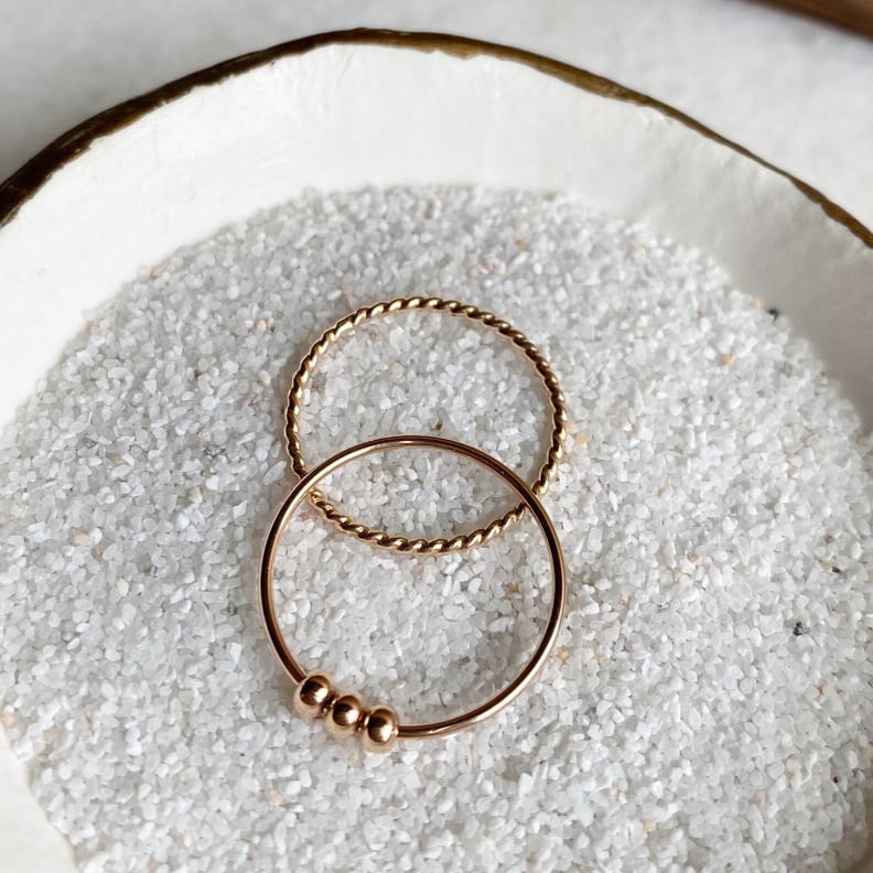 A Fidget Ring Set: Bead Anxiety Stacking Ring