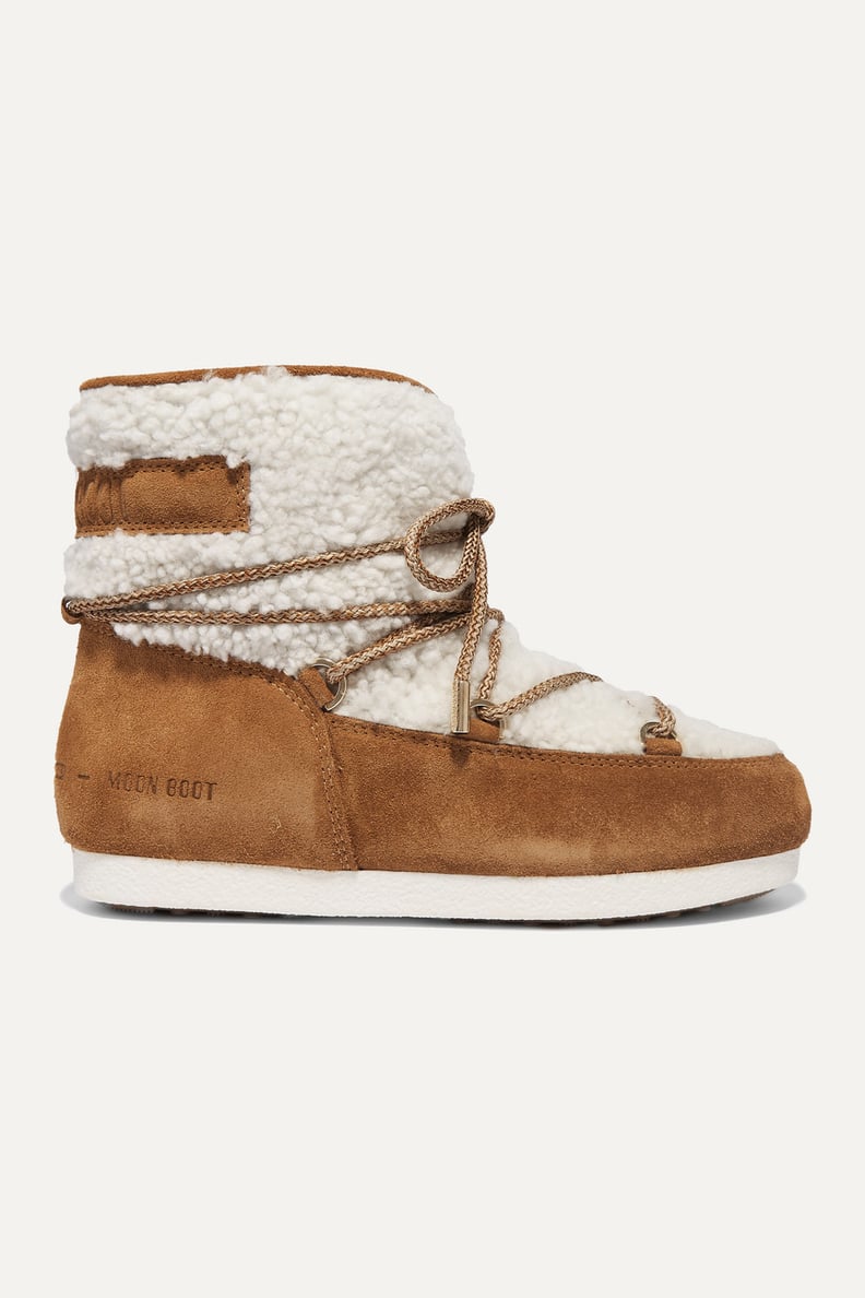 Moon Boot Suede and Shearling Ankle Boots