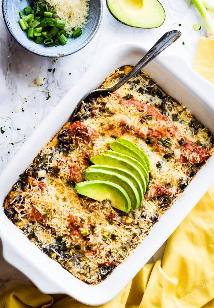 Easy Southwest Black Beans Polenta Casserole