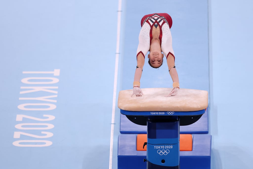 German Gymnast Sarah Voss Wears a Unitard on Vault During Women's Tokyo Olympics Qualification