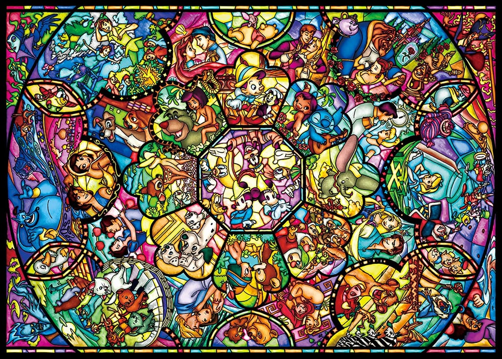 Disney Characters Stained Glass Jigsaw Puzzle