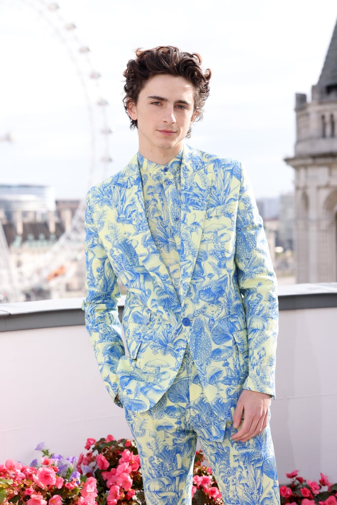 Timothée Chalamet Wears a Forest Print Stella McCartney Suit