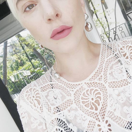 Lady Gaga Sheer Crochet Dress
