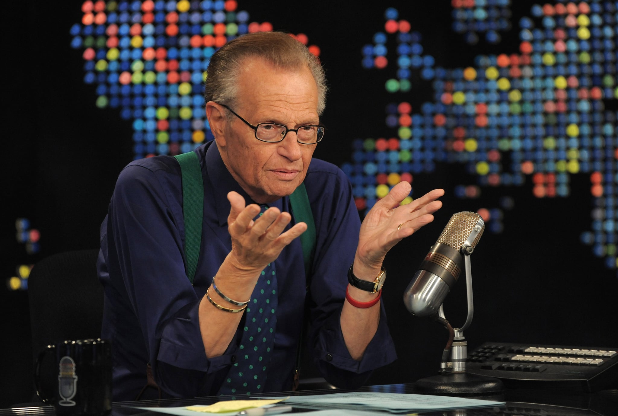 Larry King speaks during Larry King Live: Disaster in the Gulf Telethon held at CNN LA on June 21, 2010 in Los Angeles, California. 20096_003_0097.JPG