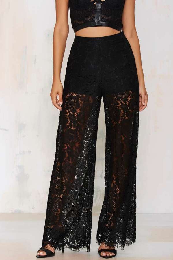 Nasty Gal Factory Sneak Peek Lace Pants ($48)