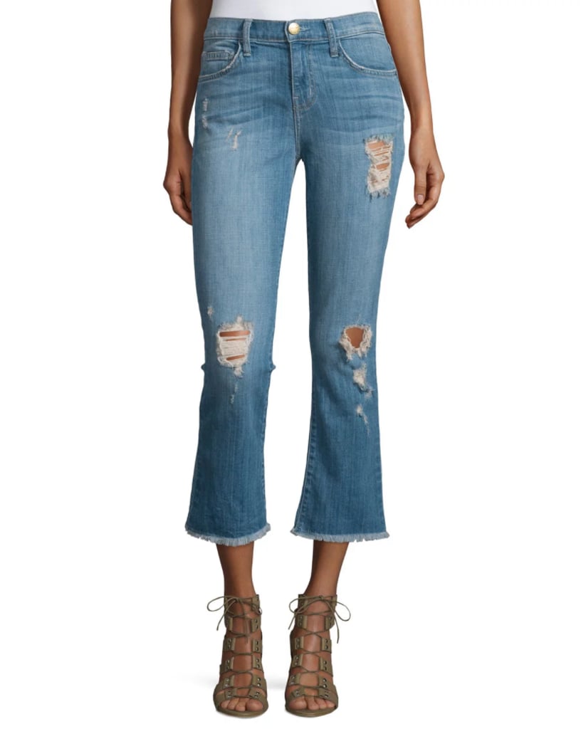 The cropped flares not only come in solid washes but distressed styles too. We love this Current Elliott option ($208).