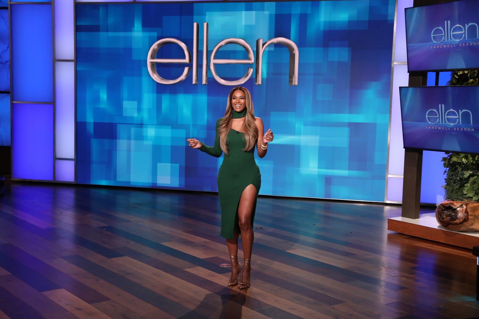 Ciara and Russell Wilson on "The Ellen DeGeneres Show" PS Fashion