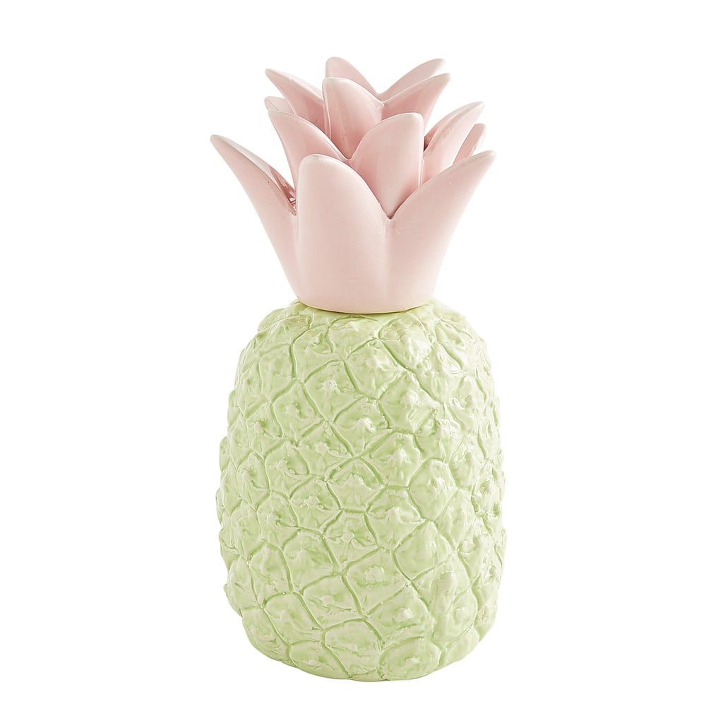 Large Green & Pink Ceramic Pineapple