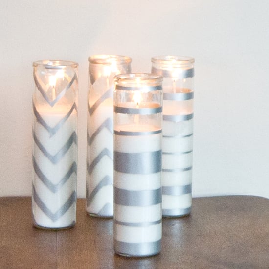 DIY Sparkling Spray-Painted Candles