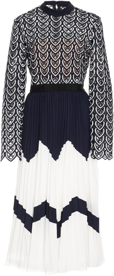 Self-Portrait Sweetheart Pleated Dress