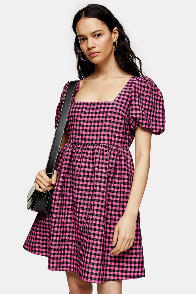 Pink Gingham Check Mini Dress