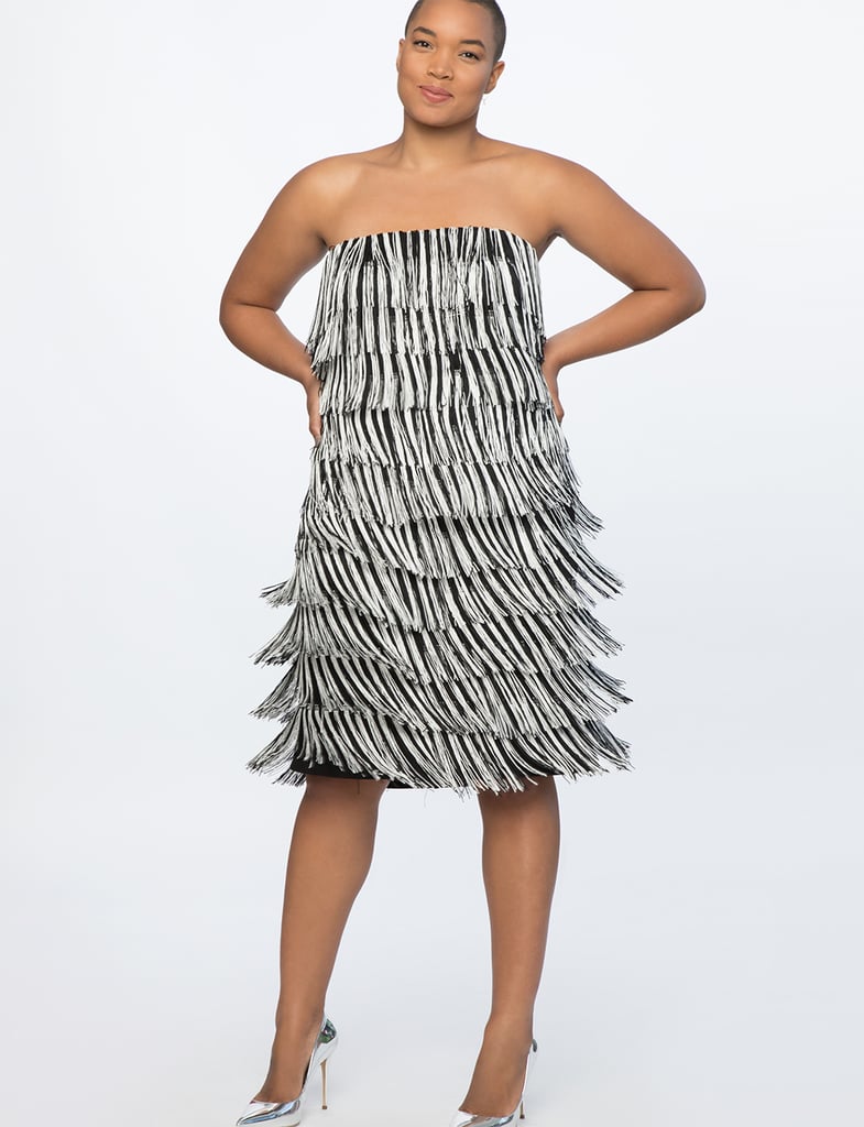 ELOQUII Fringe Strapless Dress