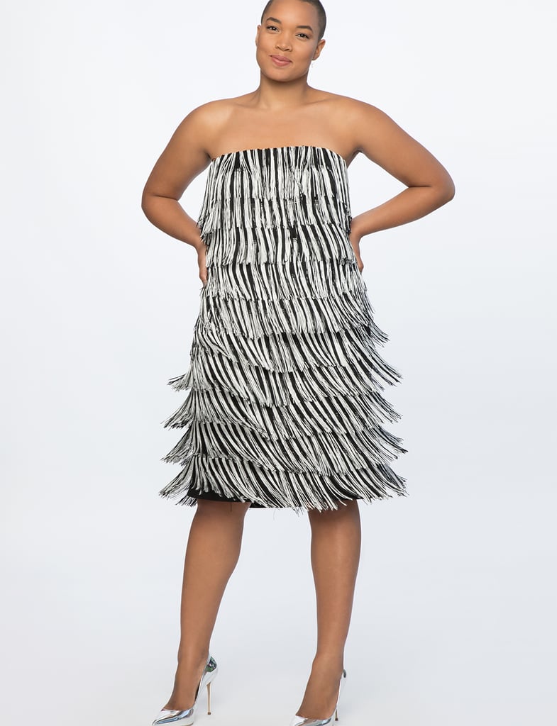Eloquii Fringe Strapless Dress