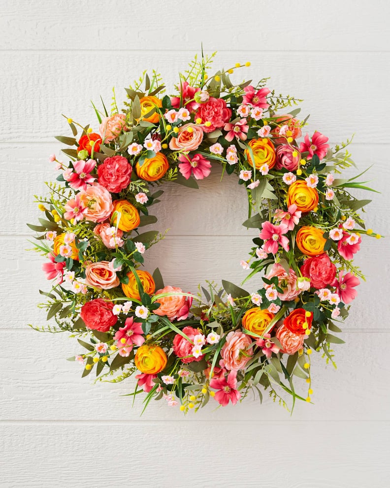 A Bright Wreath: Sunrise Blooms Artificial Flowers and Greenery