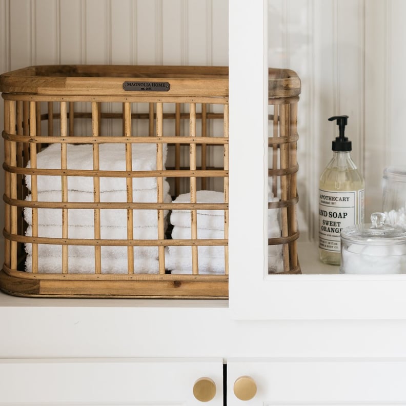 Wood and Bamboo Grid Basket