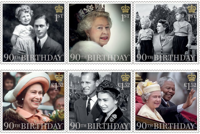 The Full Set of Special Stamps For the Queen's 90th Birthday