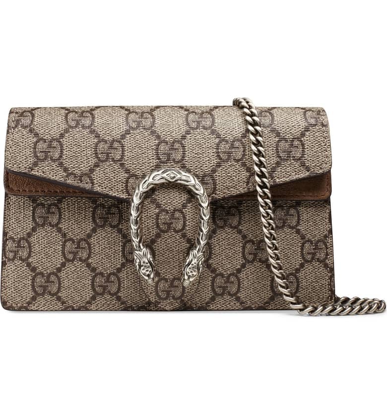 Gucci Super Mini Dionysus GG Supreme Canvas & Suede Shoulder Bag