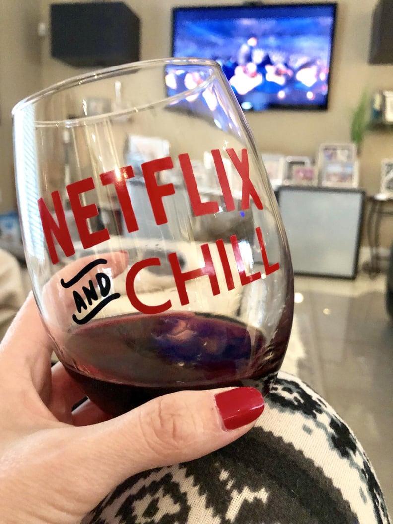 JayCreativeStudios Netflix and Chill Wine Glass