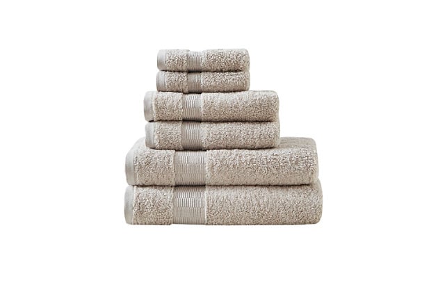 Madison Park Signature Sand 100% Egyptian Cotton 6 Piece Towel Set