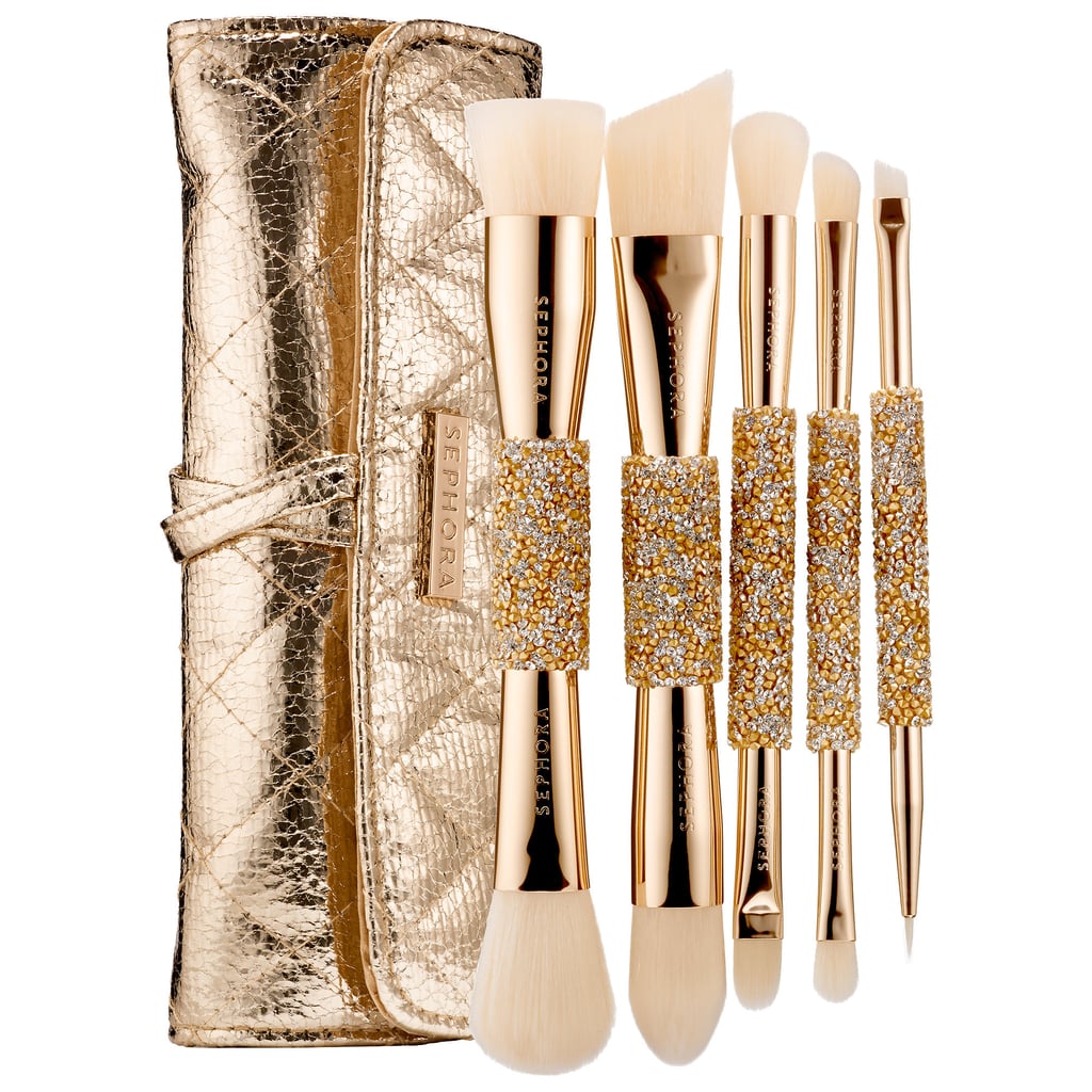 "Every girl loves makeup and diamonds — these makeup brushes are the ultimate combo! These pretty and functional double-ended brushes are so great for travel. I would love to get these as a gift or a stocking stuffer myself."  
Sephora Collection Double Time Double Ended Brush Set ($74)