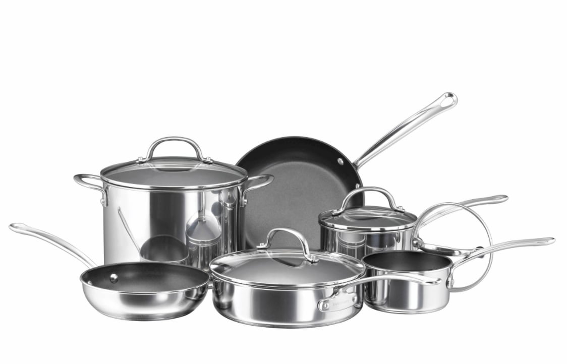 Farberware New Traditions Speckled Aluminum Nonstick 12-Piece Cookware Set  & Reviews