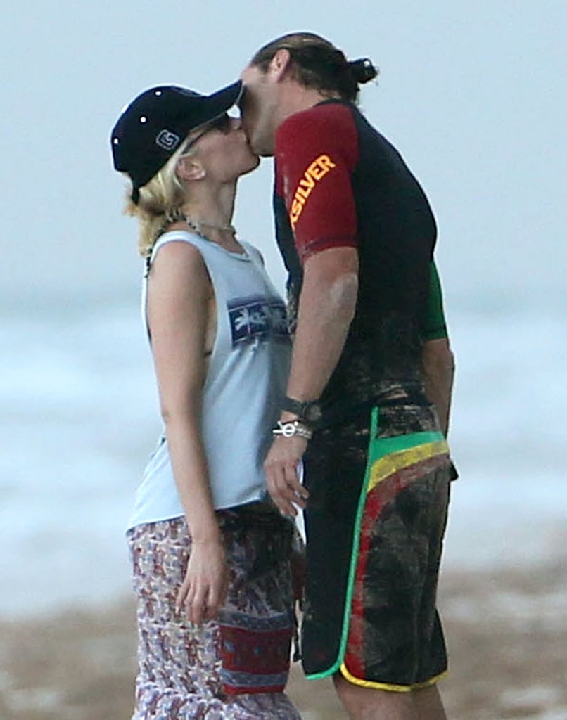 Gavin Rossdale planted a wet one on Gwen Stefani in Palm Beach, FL, in August 2012.