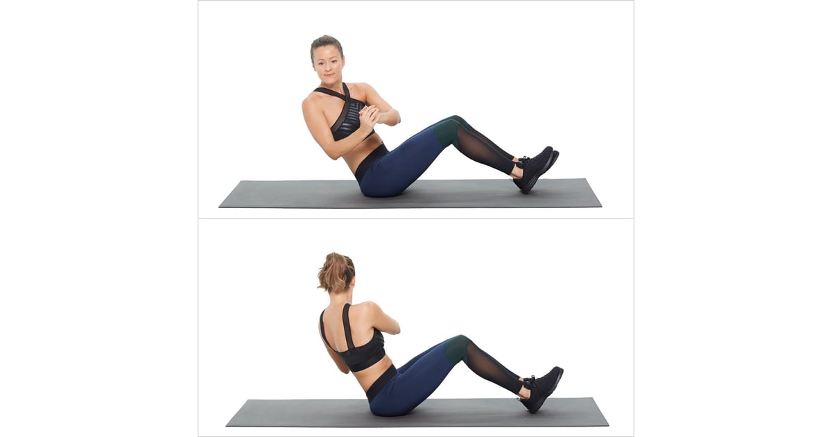 Obliques Seated Russian Twist Best Ab Exercises For Women POPSUGAR Fitness Photo 3