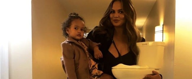 Chrissy Teigen Carries Potty Training Toilet on Tour