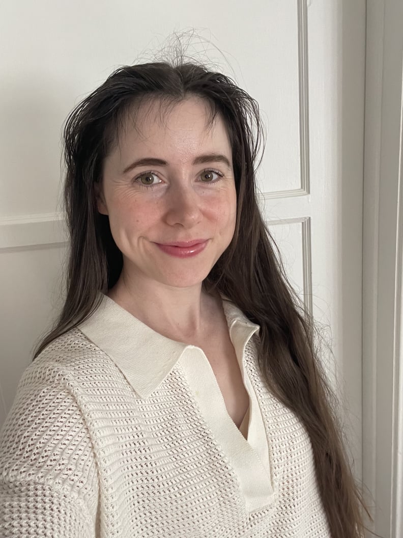 Author with postpartum bangs before styling