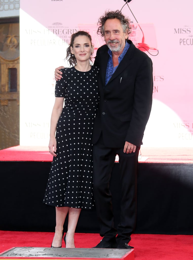 Winona Ryder and Tim Burton at Handprint Ceremony 2016